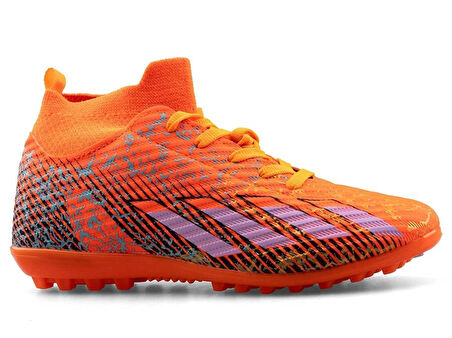 SPORTAÇ 102 Genç Halı Saha Futbol Ayakkabı NEON ORANJ_LİLA_SİYAH