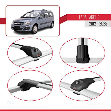 Lada Largus 2012 ve Sonrası ile Uyumlu ACE-1 Ara Atkı Tavan Barı Gri 2 Adet