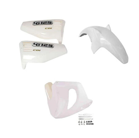 Cg Beyaz Üçlü Set (Sakal-Çamurluk-Yankapak)