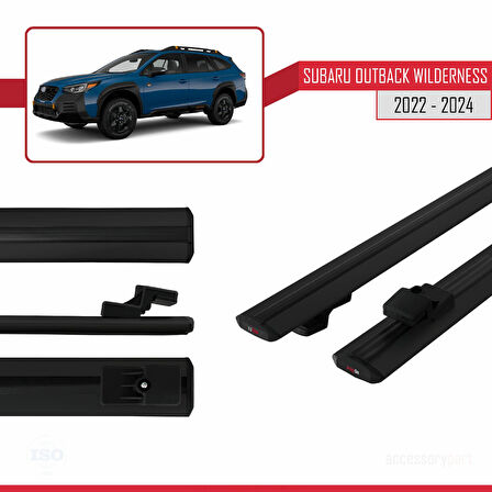 Subaru Outback Wilderness 2022-2024 Arası ile Uyumlu BASIC Model Ara Atkı Tavan Barı Siyah 2 Adet