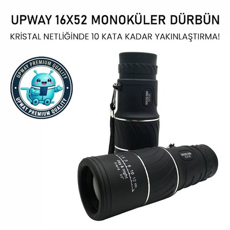 Upway 16x52 Monoküler Dürbün - HD K9 Optik Cam Lens - 10X Yakınlaştırma