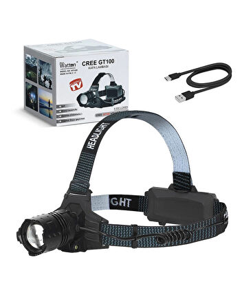 Watton Wt-628 GT100 Led 8000 LÜMEN ŞARJLI KAFA LAMBASI