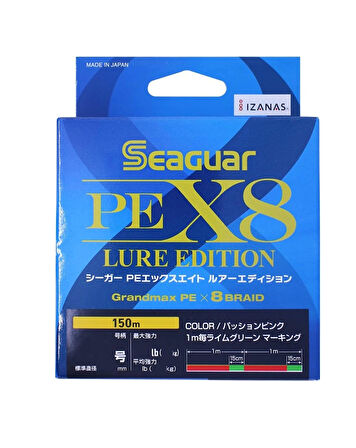 Seaguar Lure Edition PE 0.6 X8 150mt Multi Color Örgü Spin İp Misina