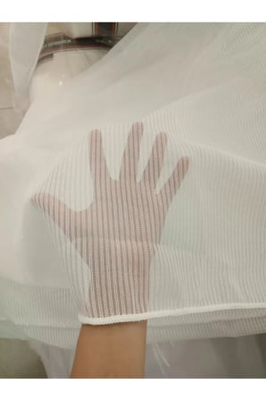 Modern Çizgili Simli Tül Perde 1/2,5 Orta Pileli