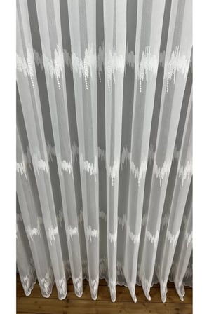 Nakışlı Bamboo İşlemeli Güpürlü Her Odaya Uygun Tül Perde 1/2,5 Orta Pileli