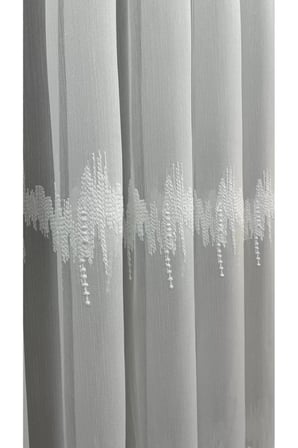 Nakışlı Bamboo İşlemeli Güpürlü Her Odaya Uygun Tül Perde 1/2,5 Orta Pileli
