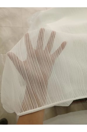 Hayal Çizgili Simli Tül Perde 1/3 Pileli Ütü istemez Kırışmaz