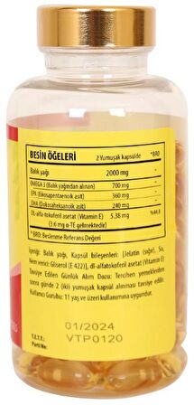 Vitapol Omega 3 1000 Mg Balık Yağı 100 Softgel