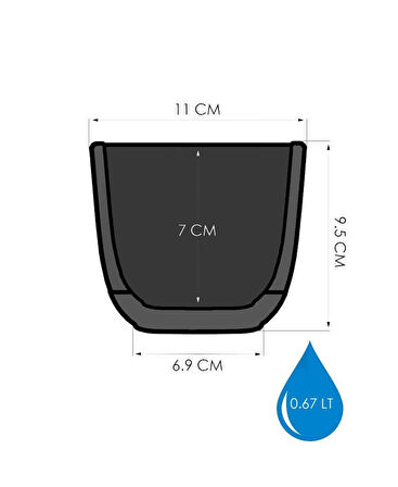 Omnipazar KRS-382 Dekoratif Plastik Mercan Kare Saksı 0.67 lt 6 Renk Set