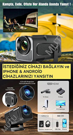 HY320 MİNİ ORİJİNAL HD Taşınabilir Projeksiyon Son Versiyon Android Wifi BT Akıllı Sinema Projektör
