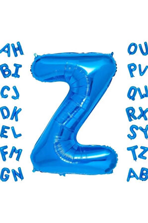 Mavi Harf Folyo Balon 16 Inç 36 Cm