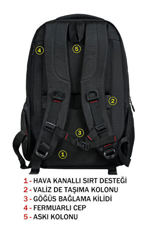 Dada 13 Günlük Okul Sırt Çantası Ortopedik 15,6 inç Usb Girişli 