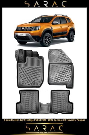Dacia Duster Prestige Paket 4x2 2022 Model Araca Özel 3d Havuzlu Paspas