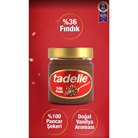 Tadelle Parça Fındıklı Kakaolu Fındık Ezmesi 200 Gr x 4 Adet