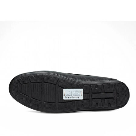 Mnc Cilt Deri Çizgili Bağcıksız Dikişli Rahat Taban Siyah Erkek Klasik Ayakkabı Tarz205