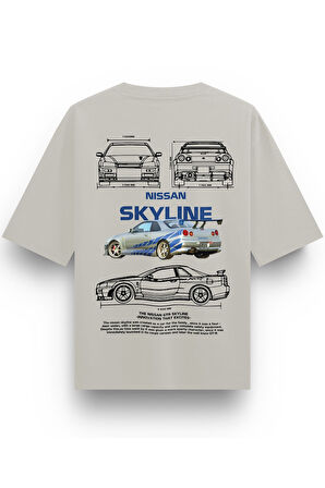 Nissan Skyline Oversize Tshirt Siyah Unisex