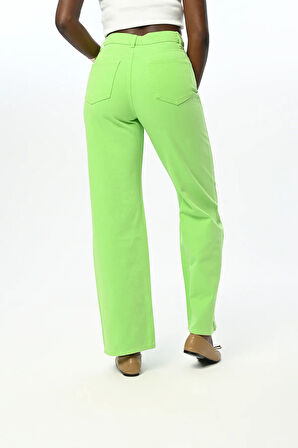 KADIN YAPIŞTIRMA TAŞ İŞLEMELİ DÜZ RENKLİ KOT PANTOLON