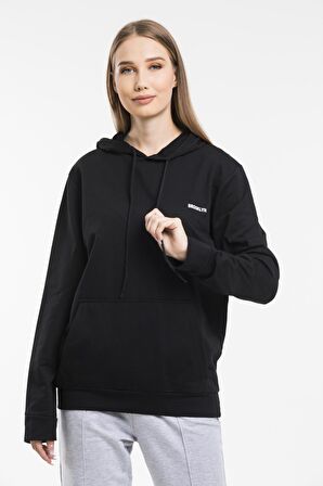 SPR21K61Baskılı Kapş.Kanguru Cepli Sweatshirt