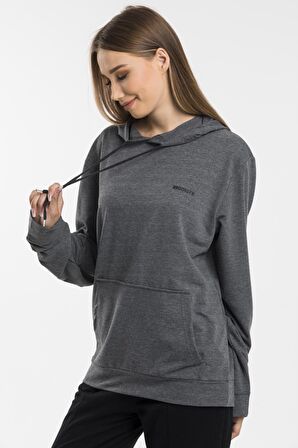 SPR21K61Baskılı Kapş.Kanguru Cepli Sweatshirt