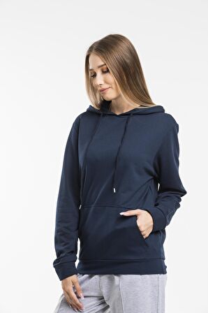 SPR21K55 Kadın Kapş. Kanguru Cepli Sweatshirt