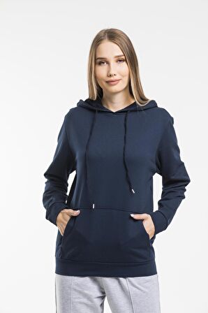 SPR21K55 Kadın Kapş. Kanguru Cepli Sweatshirt