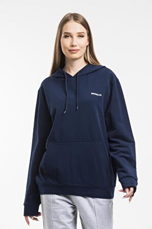 SPR21K61Baskılı Kapş.Kanguru Cepli Sweatshirt