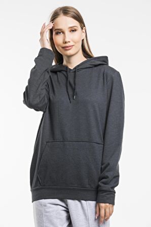 SPR21K55 Kadın Kapş. Kanguru Cepli Sweatshirt