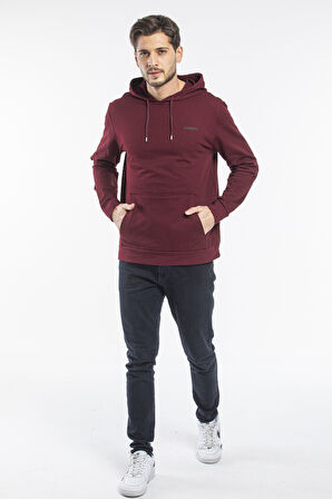 Süperlife Kapşonlu Uzun Kollu Baskılı Dar Kalıp İnce Erkek Sweatshirt SPR 2019K61