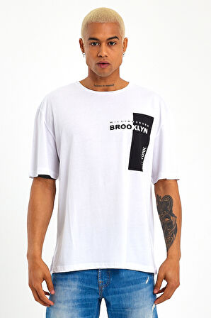 Süperlife Erkek Bisiklet Yaka Slim Fit Baskılı Tişort SPR21Y21 