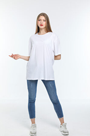 Süperlife Kadın Bisiklet Yaka Standart &Regular Fit Tişort spr21yk30