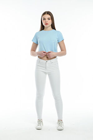 SPR21Y13 Crop Örme T-Shirt