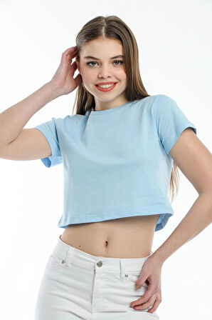 SPR21Y13 Crop Örme T-Shirt