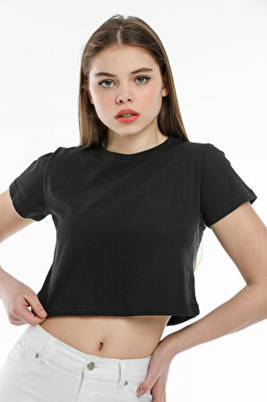 SPR21Y13 Crop Örme T-Shirt