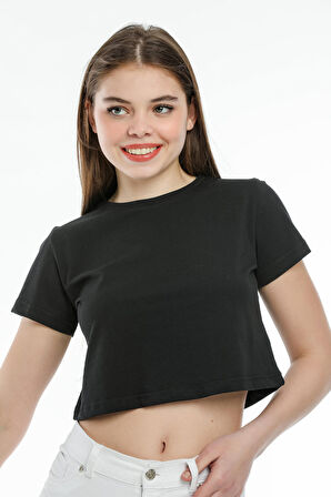 SPR21Y13 Crop Örme T-Shirt