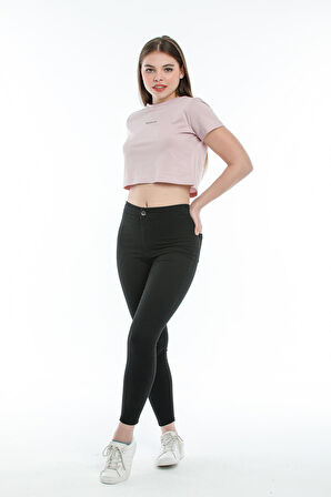 SPR21Y14 Crop Örme Brookyn Baskılı T-Shirt