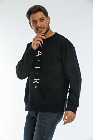 spr22sw131 Bisiklet Yaka Baskılı Sweatshirt