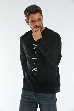 spr22sw131 Bisiklet Yaka Baskılı Sweatshirt