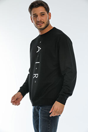 spr22sw131 Bisiklet Yaka Baskılı Sweatshirt