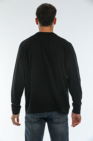 spr22sw131 Bisiklet Yaka Baskılı Sweatshirt