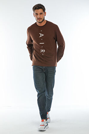 spr22sw131 Bisiklet Yaka Baskılı Sweatshirt