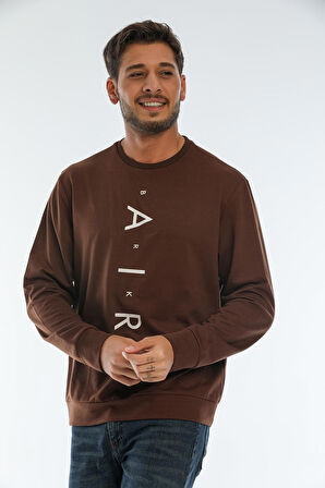 spr22sw131 Bisiklet Yaka Baskılı Sweatshirt