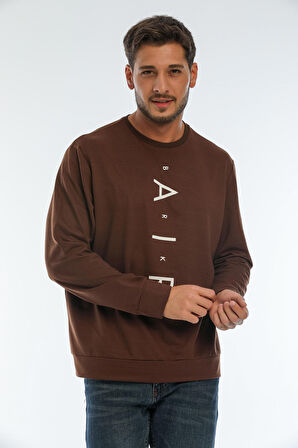 spr22sw131 Bisiklet Yaka Baskılı Sweatshirt