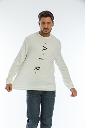 spr22sw131 Bisiklet Yaka Baskılı Sweatshirt