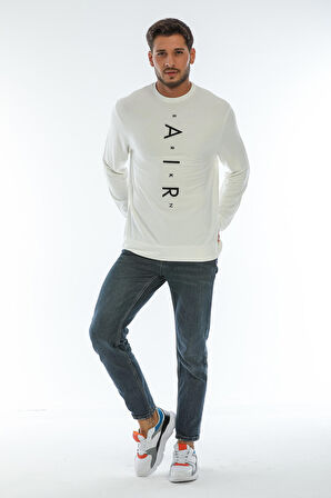 spr22sw131 Bisiklet Yaka Baskılı Sweatshirt