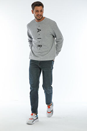 spr22sw131 Bisiklet Yaka Baskılı Sweatshirt