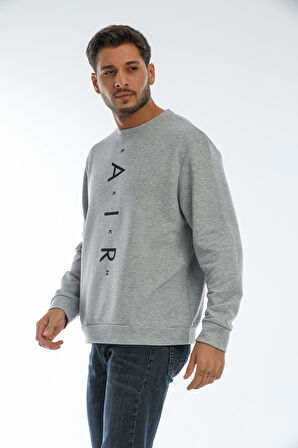 spr22sw131 Bisiklet Yaka Baskılı Sweatshirt