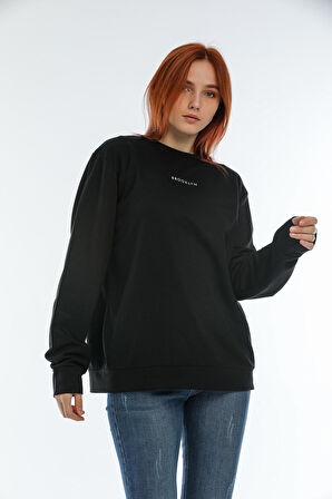 SPR22SWK030 Bisiklet Yaka Brooklyn Baskılı Sweat