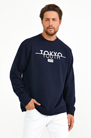 spr22sw134 Bisiklet Yaka Tokyo Basklıl Sweat