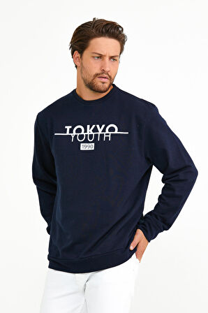 spr22sw134 Bisiklet Yaka Tokyo Basklıl Sweat