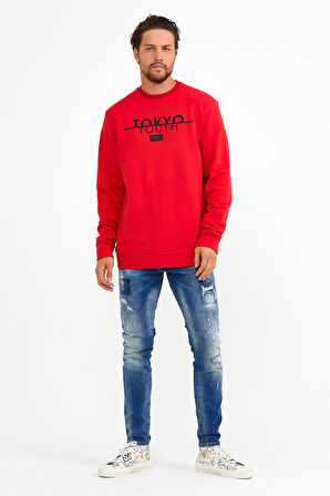 spr22sw134 Bisiklet Yaka Tokyo Basklıl Sweat